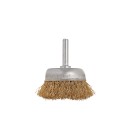 Szczotka druciana czołowa,mosiężna 50mm z trzpieniem (100)