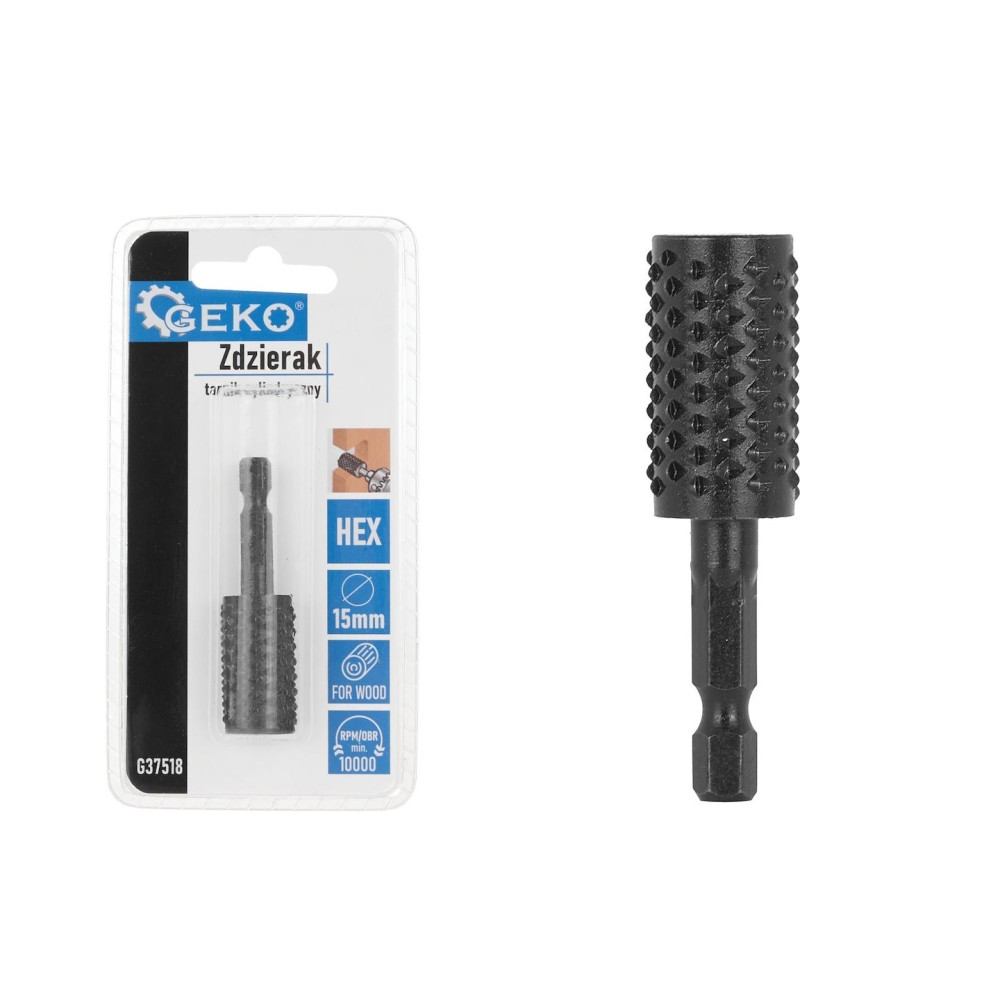 Zdzierak - tarnik cylindryczny do drewna 15mm HEX (50/250)