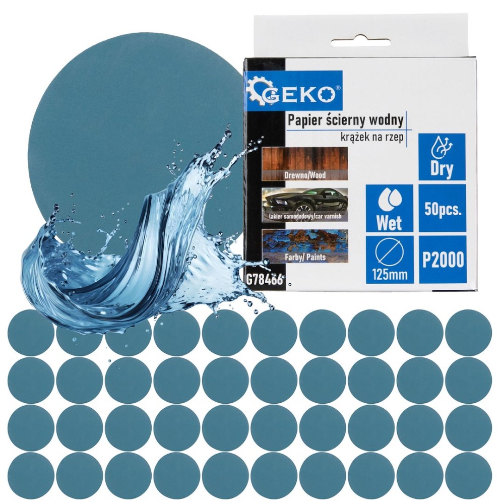 Papier ścierny wodny - krążek na rzep 125mm P2000 (50/1000)