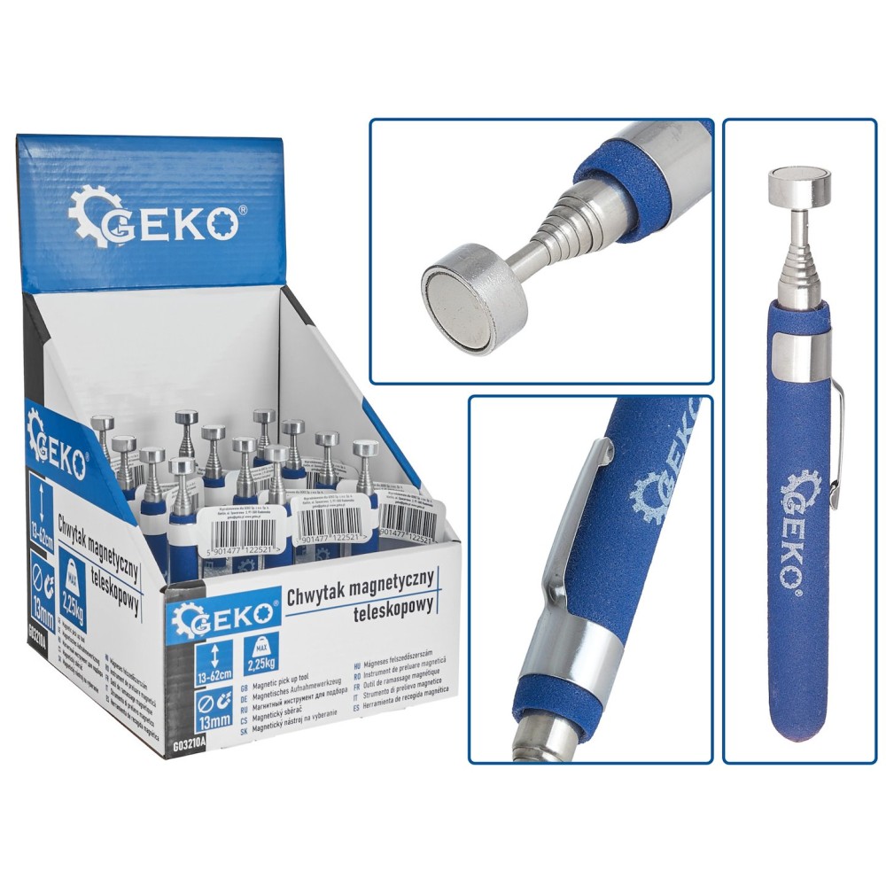 Chwytak magnetyczny teleskopowy 2,25kg/62cm - kartonik wystawowy (12/48)