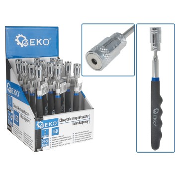 Chwytak magnetyczny teleskopowy+ LED 80cm - kartonik wystawowy (12/48)