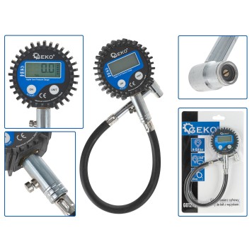 Ciśnieniomierz cyfrowy - elektroniczny do kół z wężykiem (60)