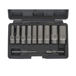 Zestaw długich nasadek do urwanych śrub 11 el. 6-19mm CR-MO (10)