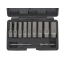 Zestaw długich nasadek do urwanych śrub 11 el. 6-19mm CR-MO (10)