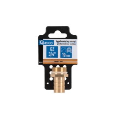 Nypel mosiężny na wąż 19mm - gwint zewnętrzny 3/4" - na klucz (250)