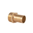 Nypel mosięzny na wąż 25mm - gwint zewnętrzny 1" - na klucz (250)