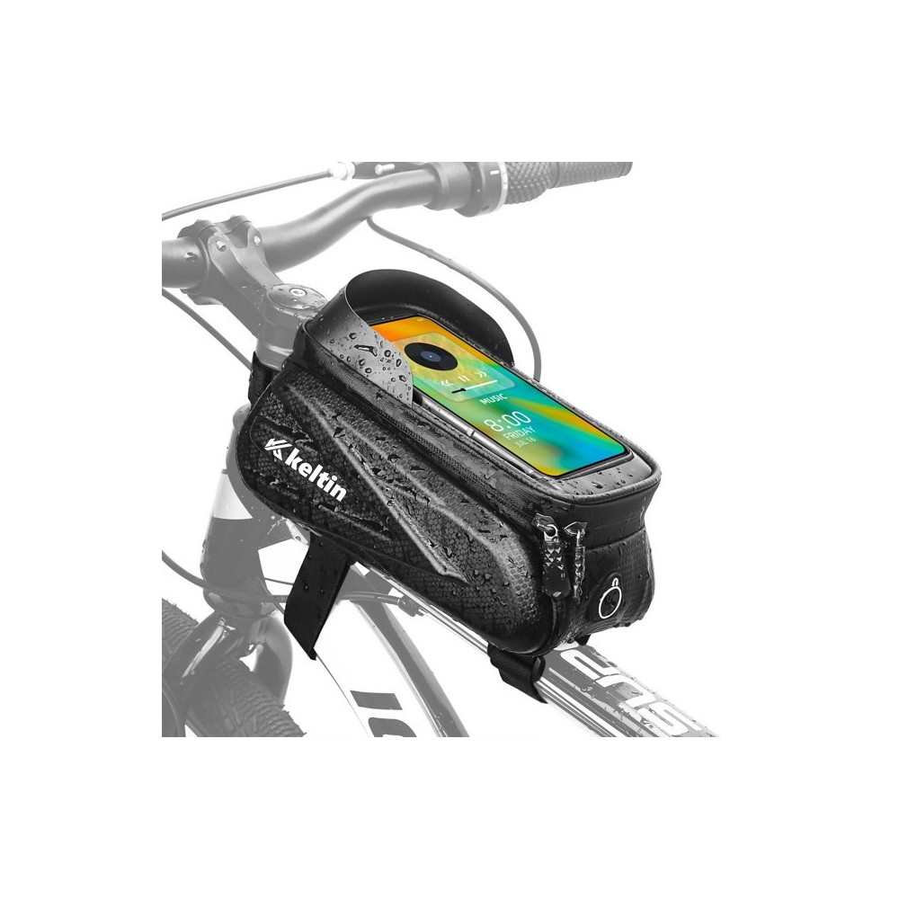 Wodoodporna torba - sakwa  rowerowa na rzep z uchwytem na telefon (40)