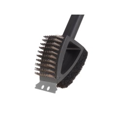 Szczotka druciana ze skrobakiem i gąbką 3w1 - do czyszczenia grilla (50/60)
