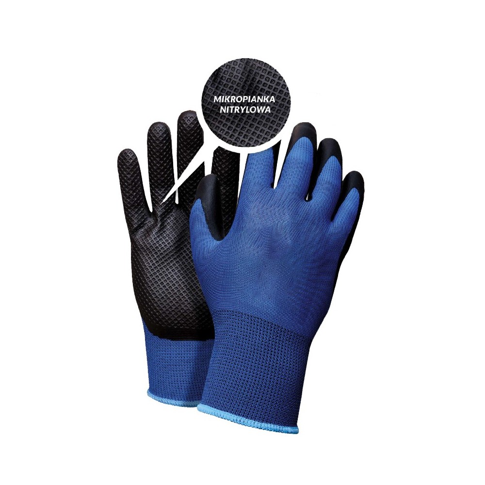 Gants en caoutchouc nitryl + Spandex Tech Diamand 10