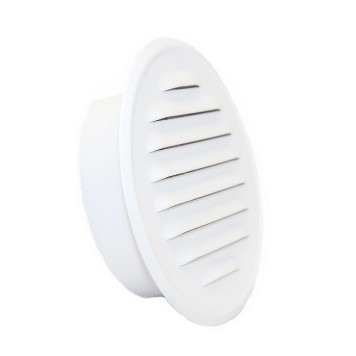 Grille de ventilation aeration  ronde 125 mm blanc avec kołn