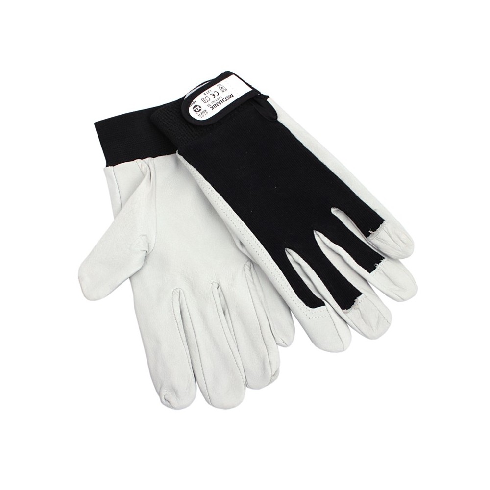 Gants mécaniciens cuir de chèvre 9 noir