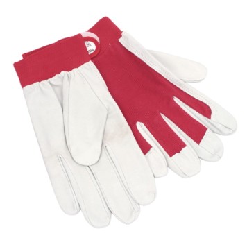 Gants mécaniciens cuir de chèvre 11 velcro rouge