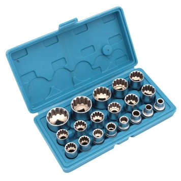 Ensmeble Clés à douilles dans une valise 19pcs 1/2'' 12 angles 8-32 mm