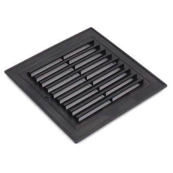 Grille de ventilation aeration  oblique 14x14 plastique noir