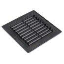 Grille de ventilation aeration  oblique 14x14 plastique noir