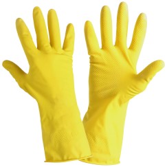 GANTS LATEX MÉNAGE JAUNE, CARTE, "8", CE, LAHTI