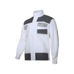 VESTE, BLANC-GRIS, 100% COTON, "L (52)", CE, LAHTI