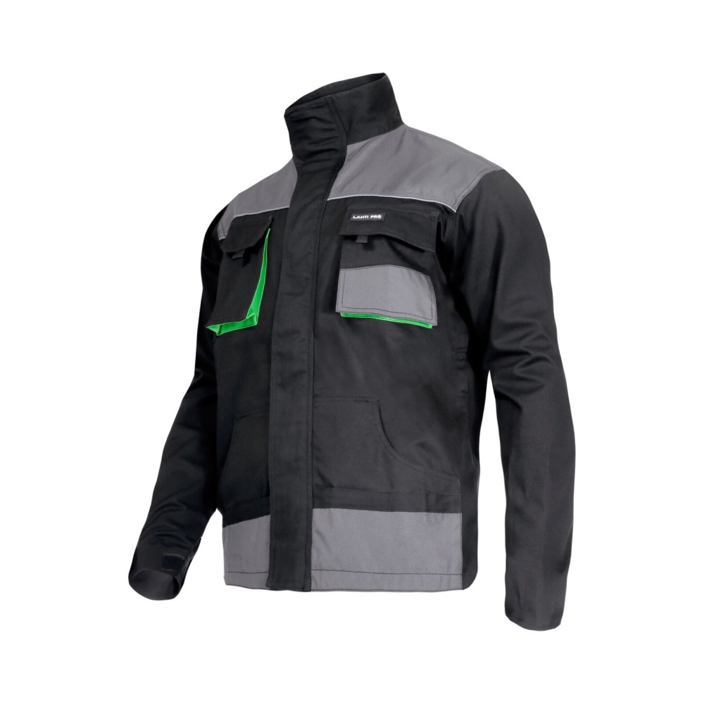 VESTE, NOIR-VERT, 100% COTON, "2L (54)", CE, LAHTI