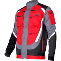 VESTE, NOIR-GRIS-ROUGE, 100% COTON, "2XL", CE, LAHTI