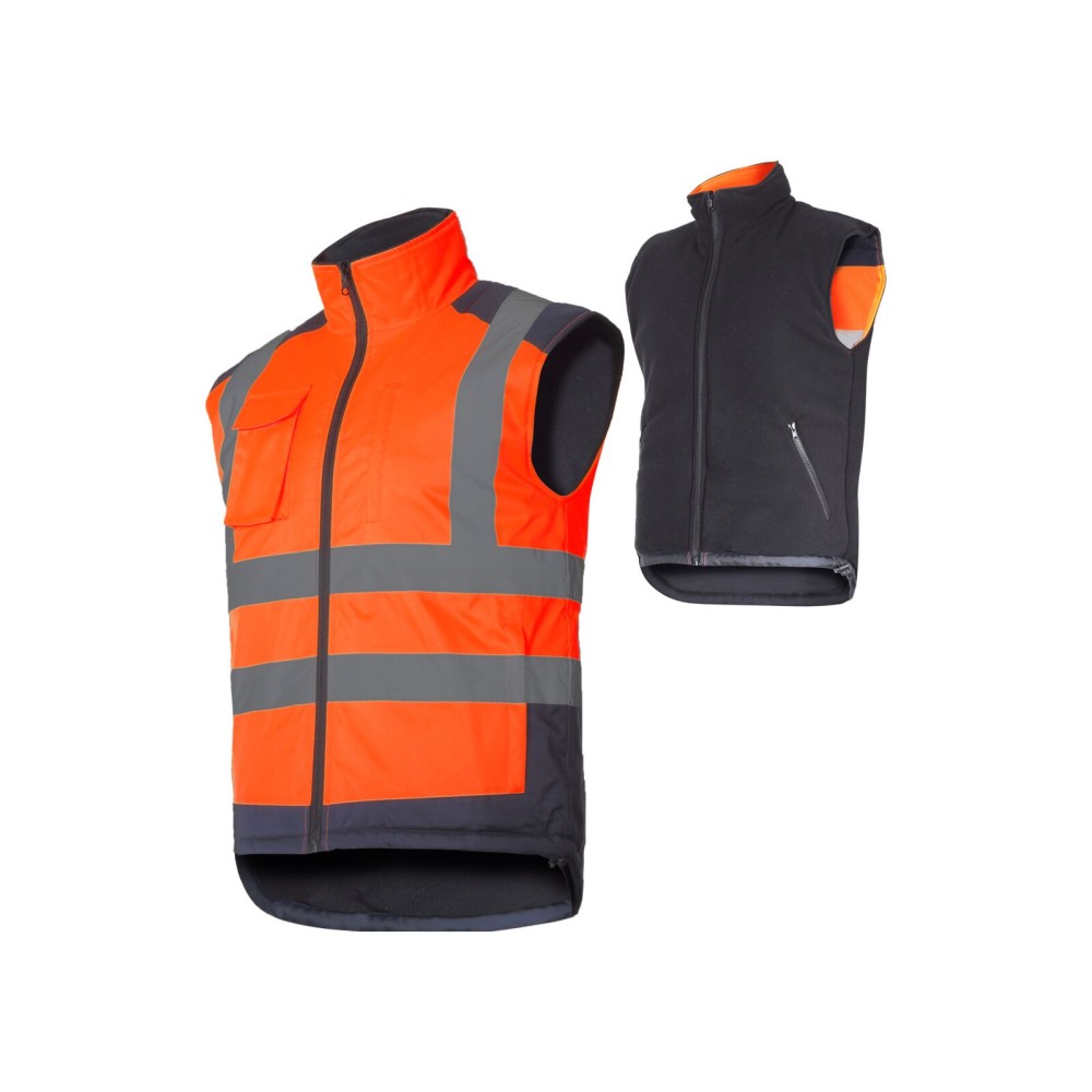 GILET D'AVERTISSEMENT RÉVERSIBLE, ORANGE, "3XL", CE, LAHTI