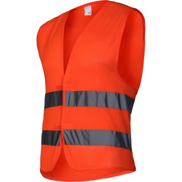 GILET EN MAILLE AVEC BANDES RÉFLÉCHISSANTES ORANGE, "M", LAHTI