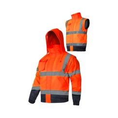 Veste Haute visibilité REMBOURRÉE DET. MANCHES, ORANGE, \"2XL\", CE, LAHTI