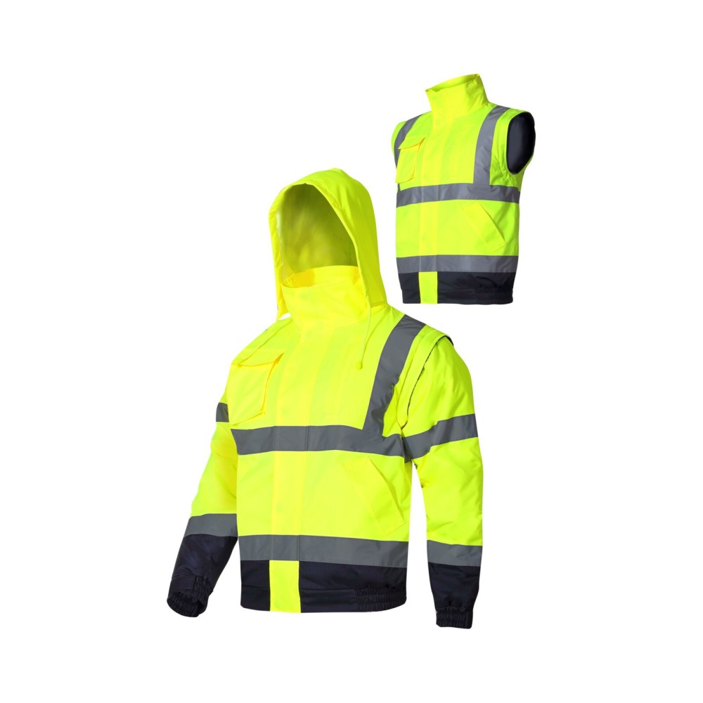 Veste Haute visibilité REMBOURRÉE DET. MANCHES, JAUNES, \"2XL\", CE, LAHTI