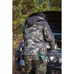 VESTE SOFTSHELL, CAPUCHE, CAMOUFLAGE VERT-NOIR, "2XL",CE,LAHTI