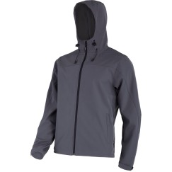 VESTE SOFTSHELL, CAPUCHE, GRIS, "2XL", CE, LAHTI