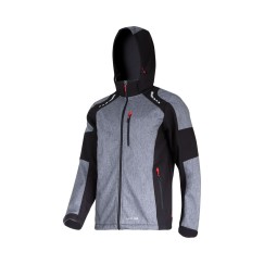 VESTE SOFTSHELL, CAPUCHE, GRIS-NOIR-ROUGE, "M", CE, LAHTI