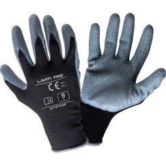 GANTS LATEX NOIR-GRIS L212110P, 12 PAIRES, "10", CE, LAHTI