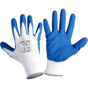 GANTS LATEX MARINE-BLANC L211107P, 12 PAIRES, "7", CE, LAHTI