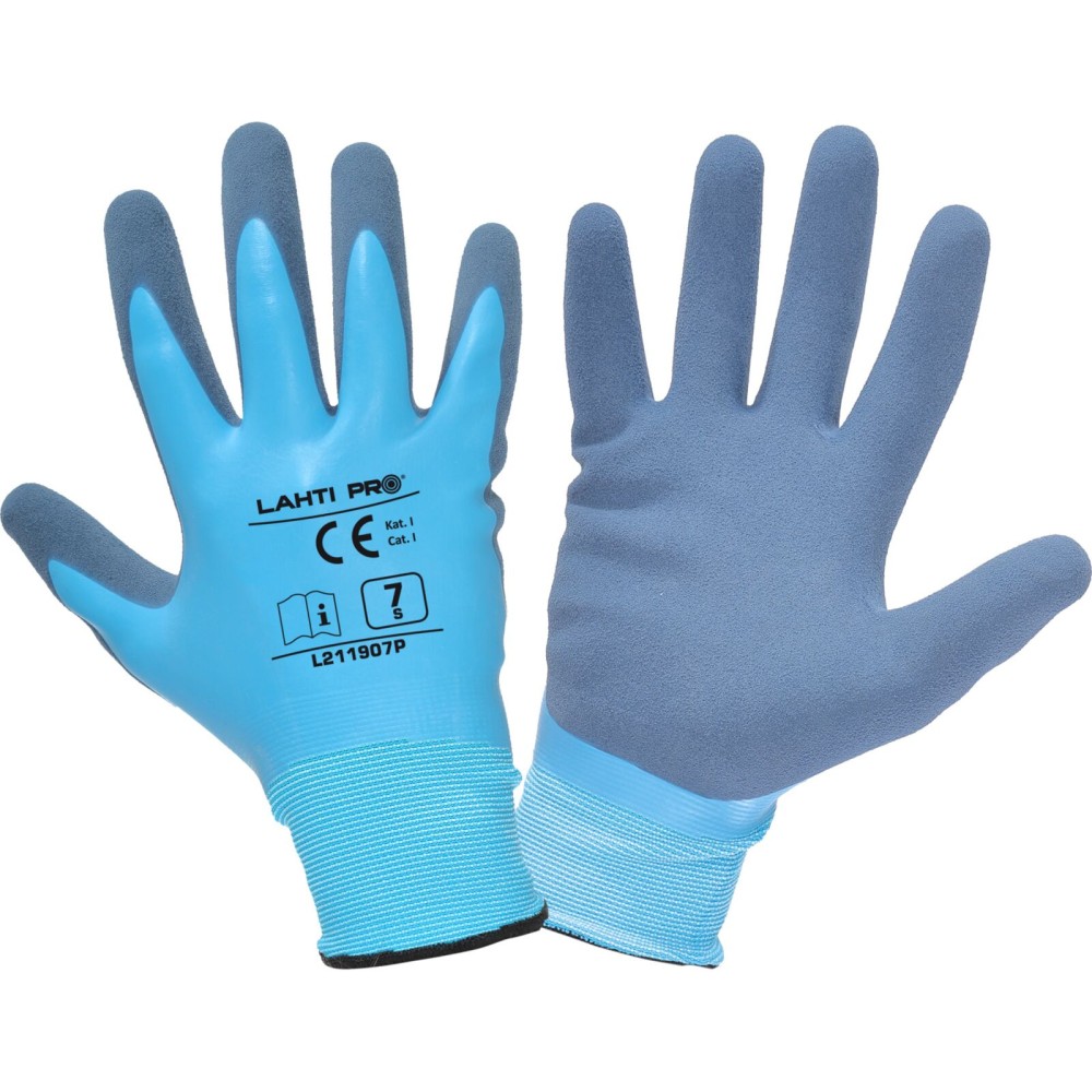 GANTS LATEX BLEU L211907P, CARTE, "7", CE, LAHTI