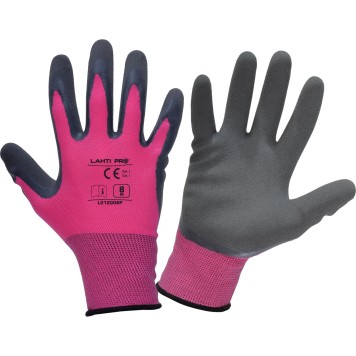 GANTS LATEX ROSE-NOIR L212007P, CARTE, "7", CE, LAHTI