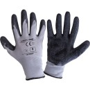 GANTS LATEX GRIS-NOIR L212207P, 12 PAIRES, "7", CE, LAHTI