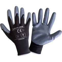 GANTS NITRILE NOIR-GRIS L222010P, 12PAIRES, "10", CE, LAHTI