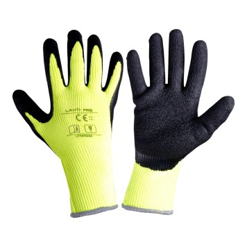 GANTS HIVER JAUNE POLY. L250508P, 12 PAIRES, "8", CE,LAHTI