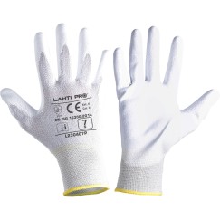 GANTS PU ANTISTAT. BLANC L230407P, CARTE, "7", CE, LAHTI