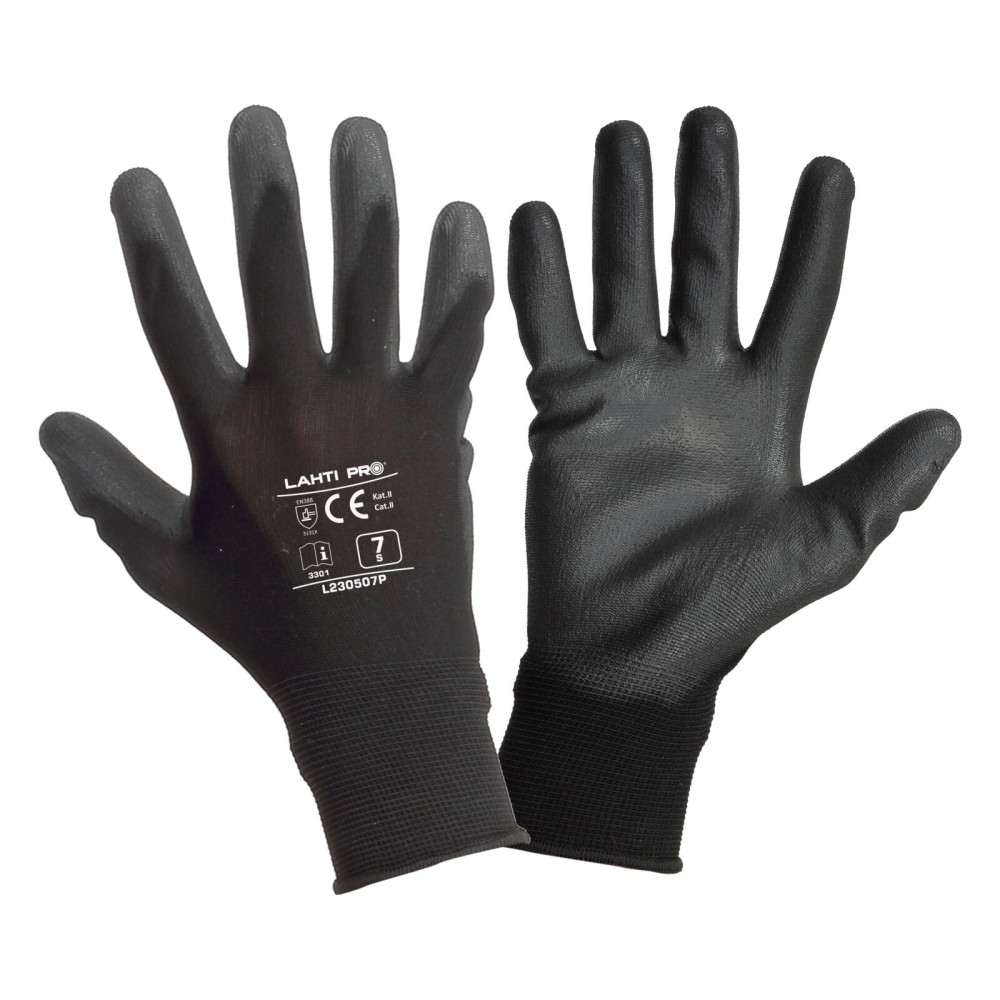 GANTS PU NOIR L230508P, 12 PAIRES, "8", CE, LAHTI