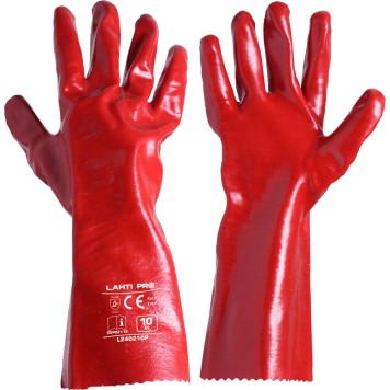 GANTS PVC LONGS ROUGE L240210P, 12 PAIRES, "10", CE, LAHTI