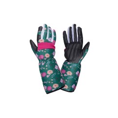 GANTS CUIR DE CHÈVRE VERT LONGS L272908P, CARTE, "8", CE,LAHTI