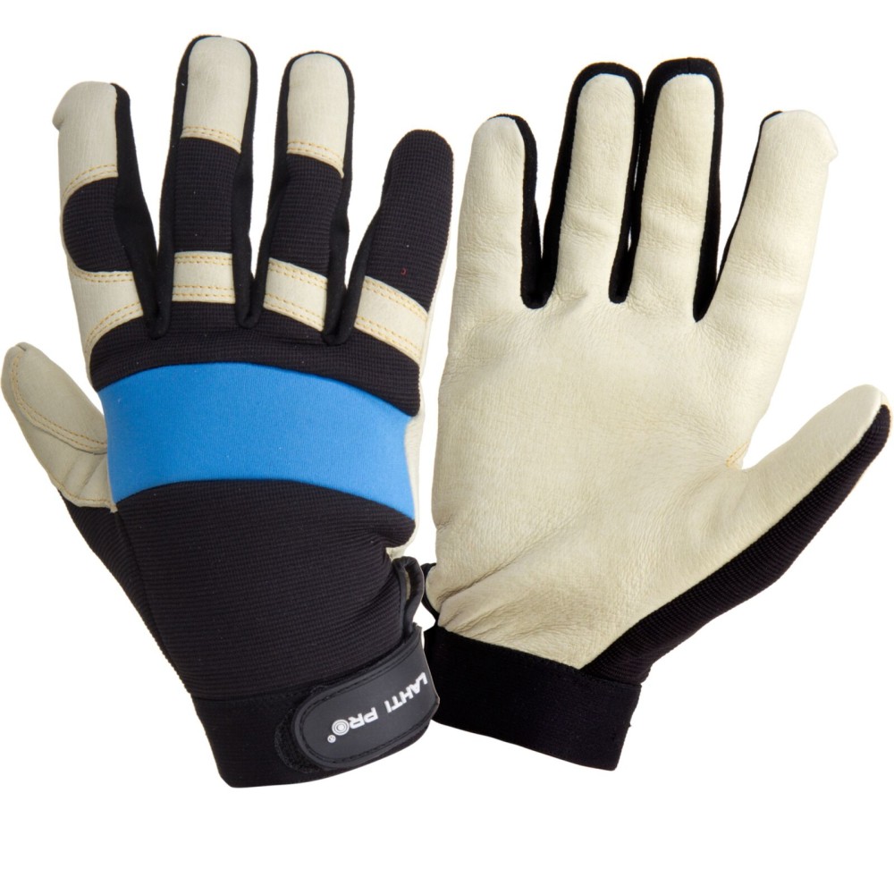 GANTS CUIR DE PORC BLEU-NOIR L280409P, CARTE, "9", CE, LAHTI