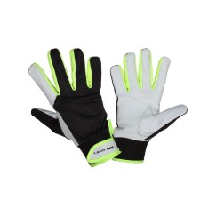 GANTS CUIR NOIR-JAUNE L271809P, CARTE, "9", CE, LAHTI