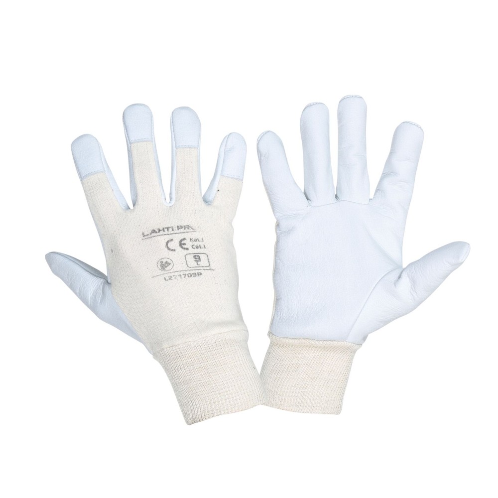 GANTS CUIR DE CHÈVRE BEIGE L271708P, 12 PAIRES, "8", CE, LAHTI