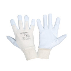 GANTS CUIR DE CHÈVRE BEIGE L271708P, 12 PAIRES, "8", CE, LAHTI