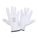 GANTS CUIR DE CHÈVRE BLANC L271009P, CARTE, "9", CE, LAHTI