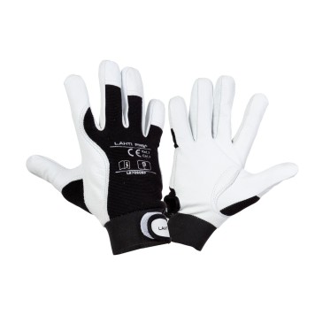 GANTS CUIR DE CHÈVRE NOIR L270808P, CARTE, "8", CE, LAHTI