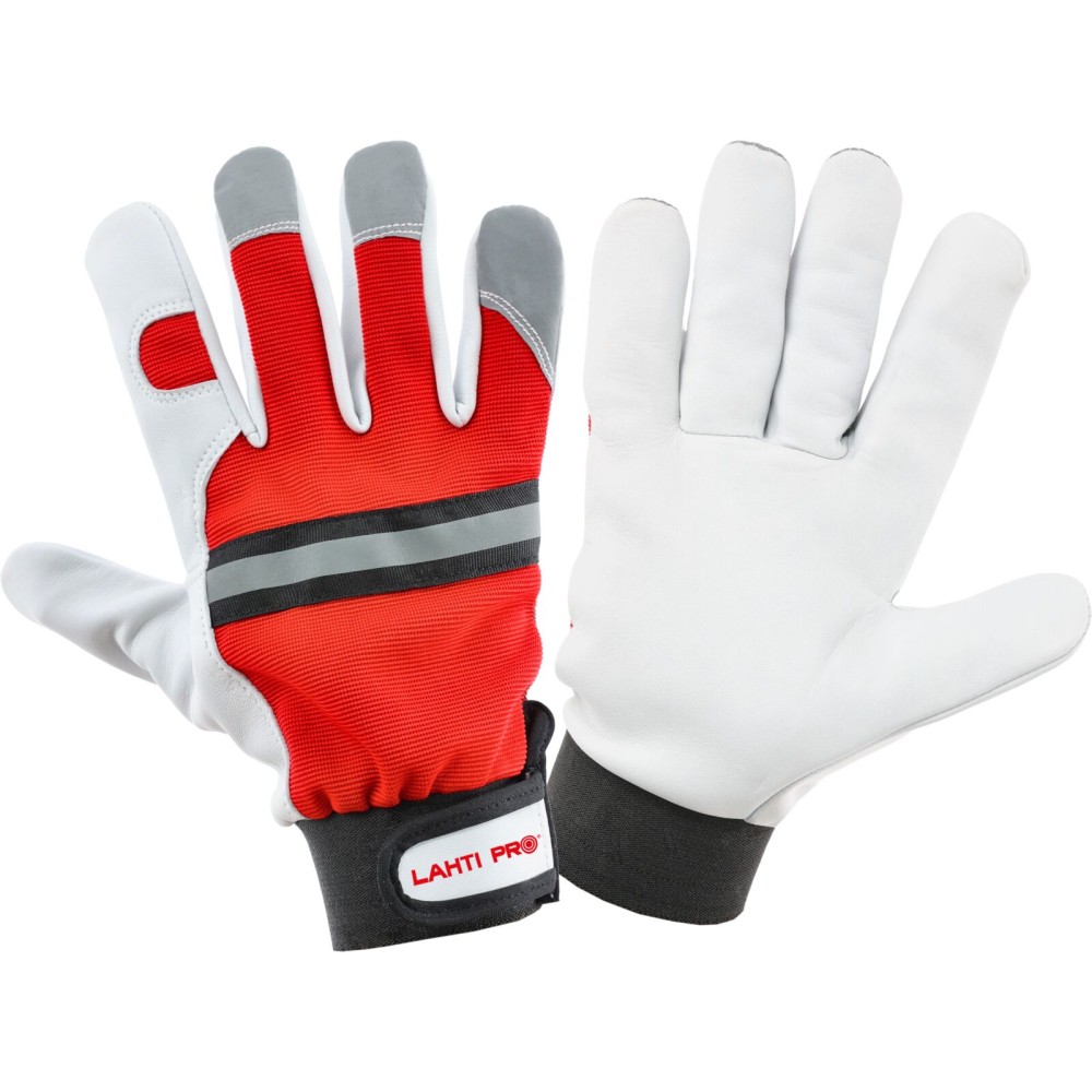 GANTS CUIR DE CHÈVRE ROUGE L273308P, CARTE, "8", CE, LAHTI