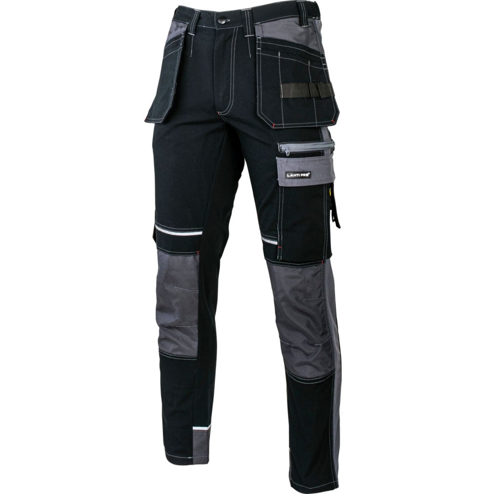 Pantalon de travail, NOIR-GRIS, AVEC RENFORTS, \\\"XL\\\", CE, LAHTI