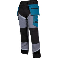 Pantalon de travail AVEC REFL. RAYURES, NOIR-GRIS-TURQ., \\\"2XL\\\", CE, LAHTI